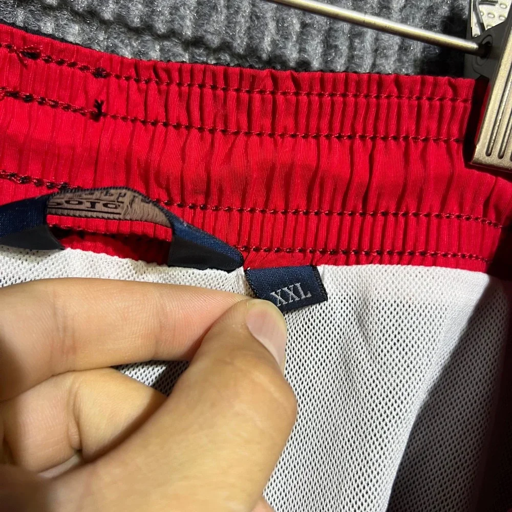 Polo Ralph Lauren Swim Trunks Mens XXL Black Red Pony Mesh Lined Nylon Shorts